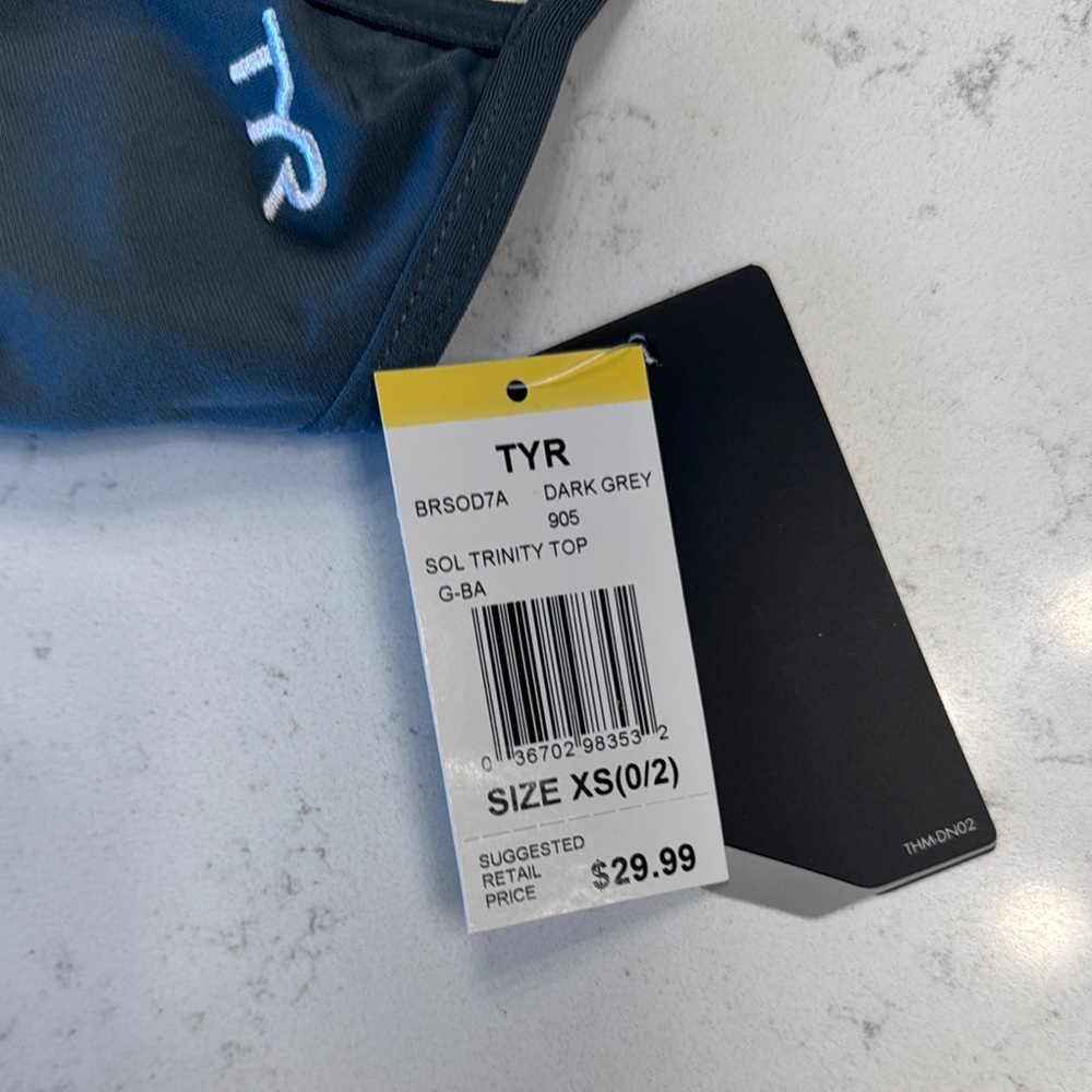 TYR Gray Swim Top - Picture 2 of 3